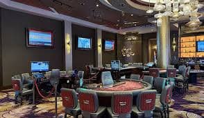 Mobile phone showing live roulette table in landscape orientation